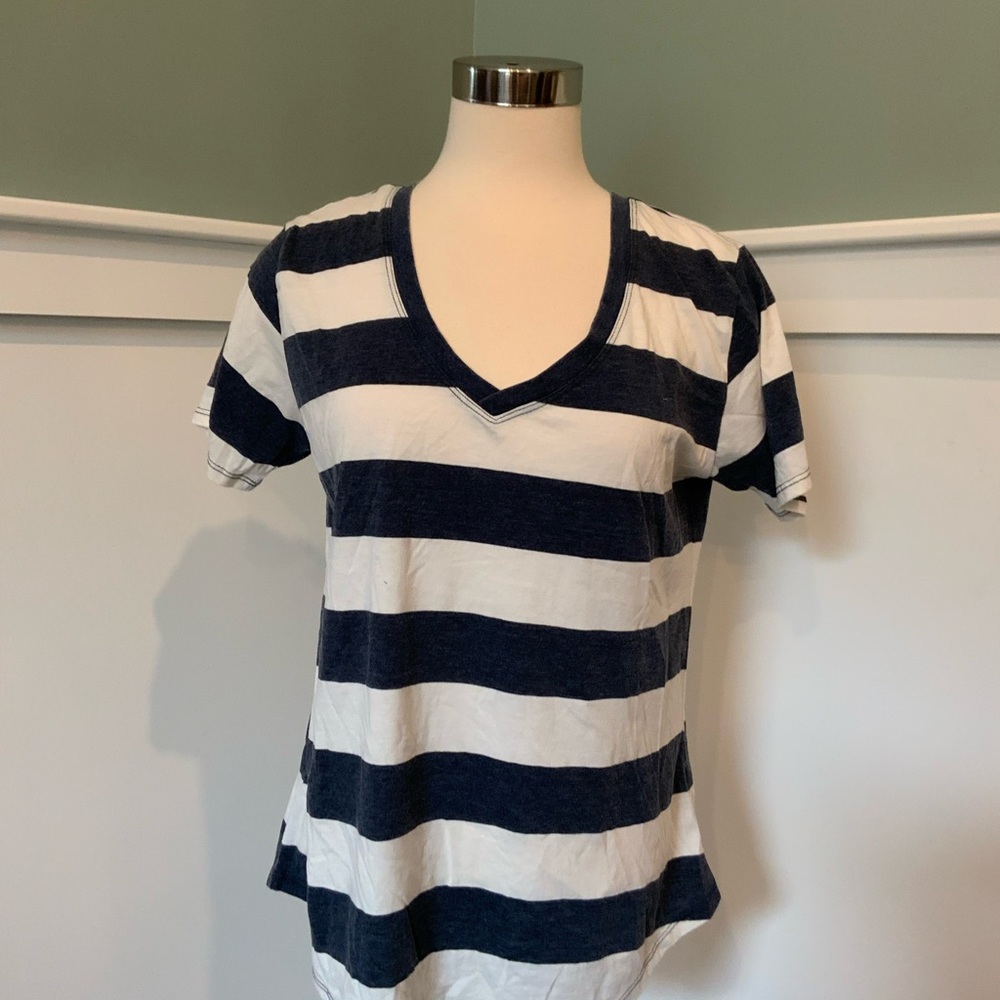 Striped V-Neck Women's Top